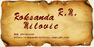 Roksanda Milović vizit kartica